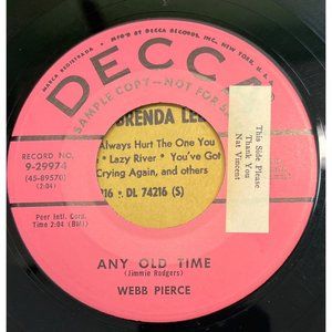 Webb Pierce Any Old Time / We'll Find a Way 45 Country Promo DECCA 9-29974